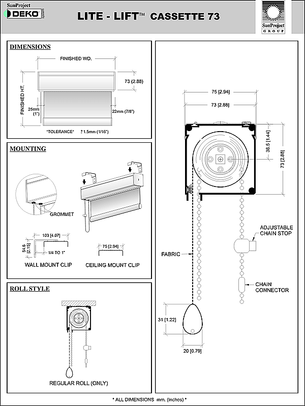 SUN PROJECT LITE-LIFT CASSETTE 73 SYSTEM